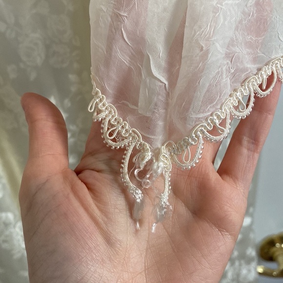 VTG Renaissance Faire Ivory Satin Brocade Wedding Dress Gown Prom - Picture 15 of 15